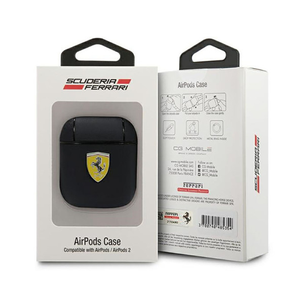 Etui Do AirPods 1 / 2 Gen Ferrari On Track Leather Czarny