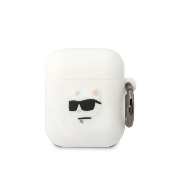 Etui Do AirPods 1 / 2 Gen Karl Lagerfeld Silicone NFT Choupette Head 3D Biały