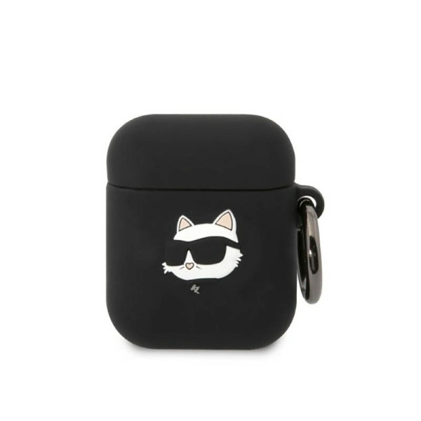 Etui Do AirPods 1 / 2 Gen Karl Lagerfeld Silicone NFT Choupette Head 3D Czarny