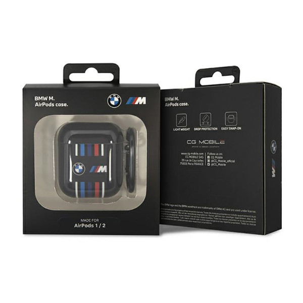 Etui Do AirPods 1 / 2 Gen BMW Multiple Colored Lines Czarny