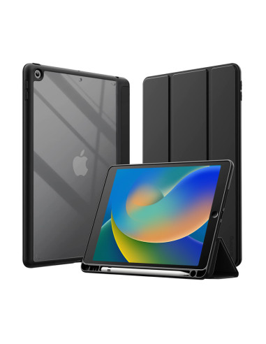 Etui Do iPad 10.2 " ( 2021 - 2019 ) Z Podstawką I Schowkiem Na Apple Pencil Crong Primefolio Czarny