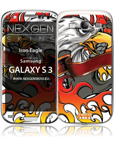 Zestaw Skórek Na Obudowę Z Efektem 3D Do Samsung Galaxy S III ( Iron Eagle 3D ) Nexgen Skins Biały