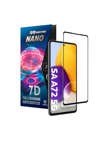 Szkło Hybrydowe Niepękające 9H Na Cały Ekran Samsung Galaxy A72 Crong 7D Nano Flexible Glass