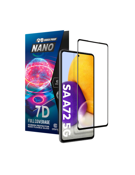 Szkło Hybrydowe Niepękające 9H Na Cały Ekran Samsung Galaxy A72 Crong 7D Nano Flexible Glass