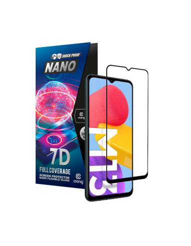 Szkło Hybrydowe Niepękające9H Na Cały Ekran Samsung Galaxy M13 Crong 7D Nano Flexible Glass