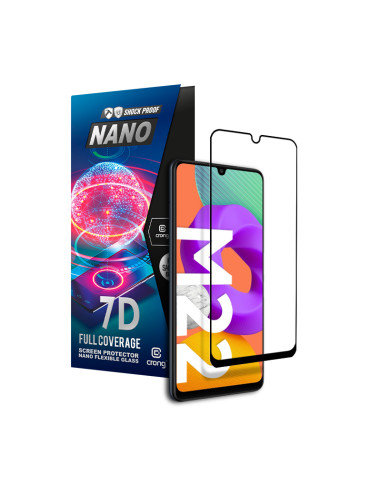 Szkło Hybrydowe 9H Na Cały Ekran Samsung Galaxy M22 Crong 7D Nano Flexible Glass