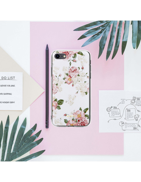 Etui Do iPhone SE ( 2022 / 2020 ) / 8 / 7 Crong Flower Case Biały
