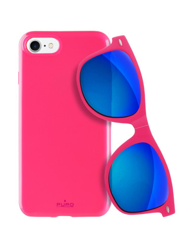 Zestaw Etui Do iPhone SE ( 2022 / 2020 ) / 8 / 7 + Składane Okulary Przeciwsłoneczne Puro Sunny Kit Różowy