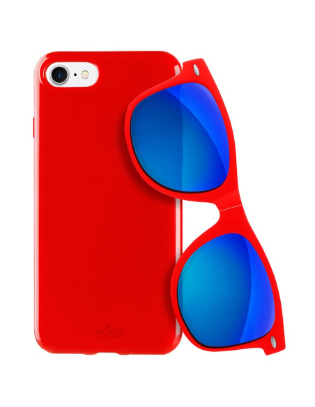 Zestaw Etui Do iPhone SE ( 2022 / 2020 ) / 8 / 7 + Składane Okulary Przeciwsłoneczne Puro Sunny Kit Czerwony