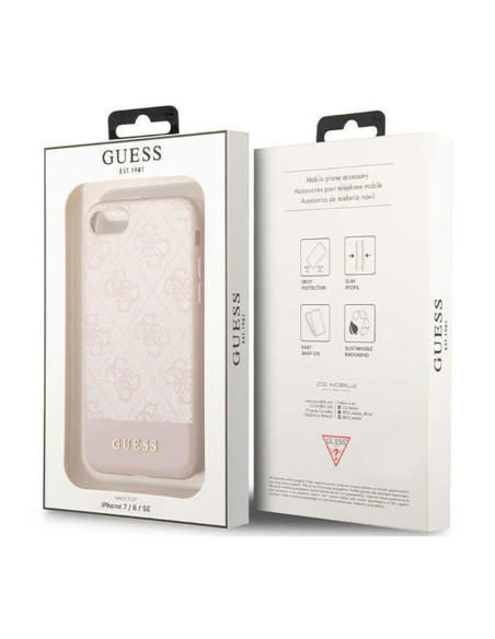 Etui Do iPhone iPhone SE ( 2022 / 2020 ) / 8 / 7 Guess 4G Bottom Stripe Collection Różowy