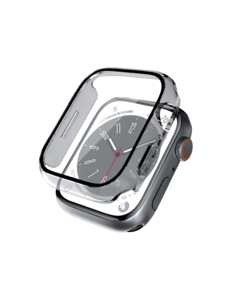 Etui Ze Szkłem Do Apple Watch 41 mm Crong Hybrid Watch Case Przezroczysty
