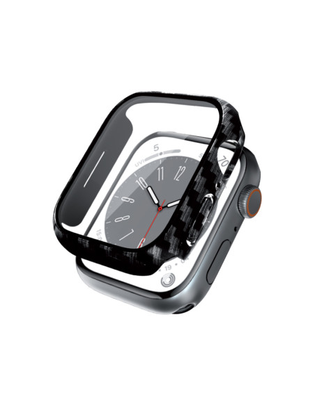 Etui Ze Szkłem Do Apple Watch 41 mm Crong Hybrid Watch Case Czarny