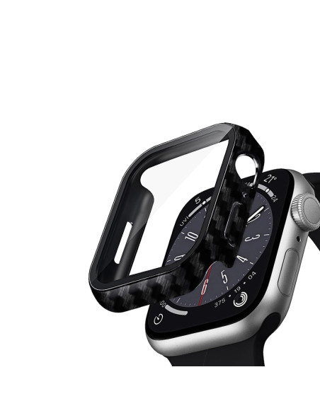 Etui Ze Szkłem Do Apple Watch 41 mm Crong Hybrid Watch Case Czarny