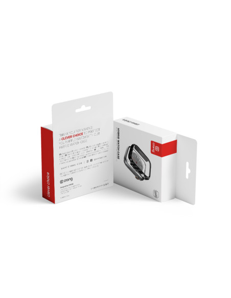 Etui Ze Szkłem Do Apple Watch 41 mm Crong Hybrid Watch Case Czarny