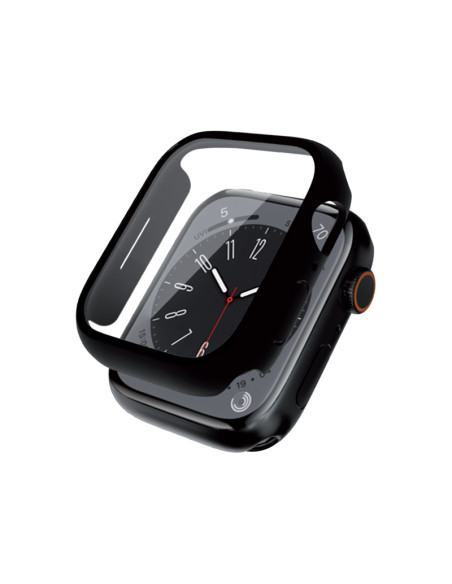 Etui Ze Szkłem Do Apple Watch 41 mm Crong Hybrid Watch Case Czarny