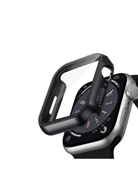 Etui Ze Szkłem Do Apple Watch 41 mm Crong Hybrid Watch Case Czarny
