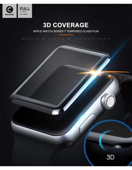 Szkło Ochronne Na Ekran Apple Watch 41 mm Mocolo 3D Glass Full Glue