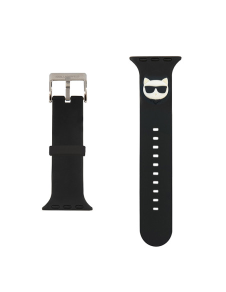 Pasek Do Apple Watch 42 / 44 / 45 mm Karl Lagerfeld Silicone Choupette Head Czarny