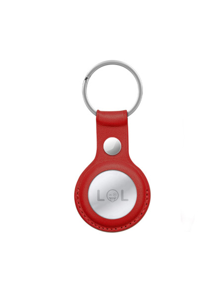 Etui Skórzane Ochronne Brelok Do Apple AirTag Crong Leather Case With Key Ring Czerwony