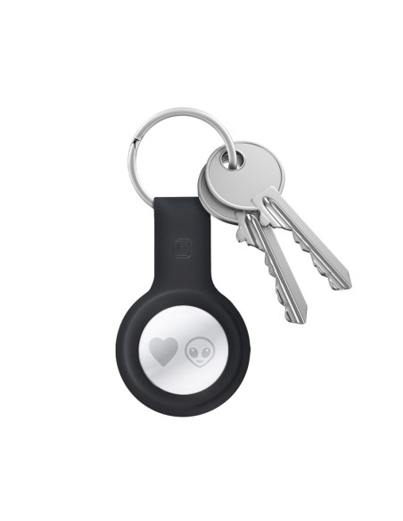Etui Ochronne Brelok Do Apple AirTag Crong Silicone Case With Key Ring Czarny