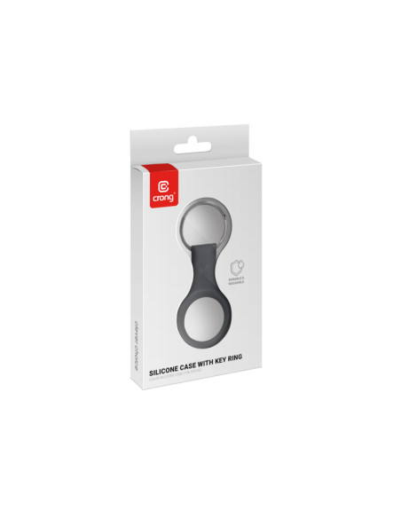 Etui Ochronne Brelok Do Apple AirTag Crong Silicone Case With Key Ring Czarny