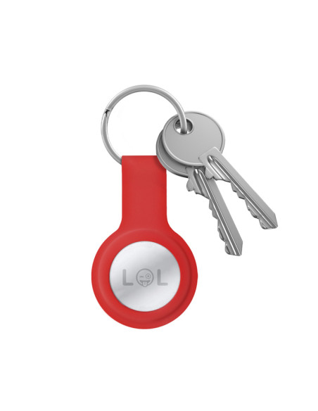 Etui Ochronne Brelok Do Apple AirTag Crong Silicone Case With Key Ring Czerwony