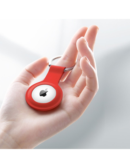 Etui Ochronne Brelok Do Apple AirTag Crong Silicone Case With Key Ring Czerwony