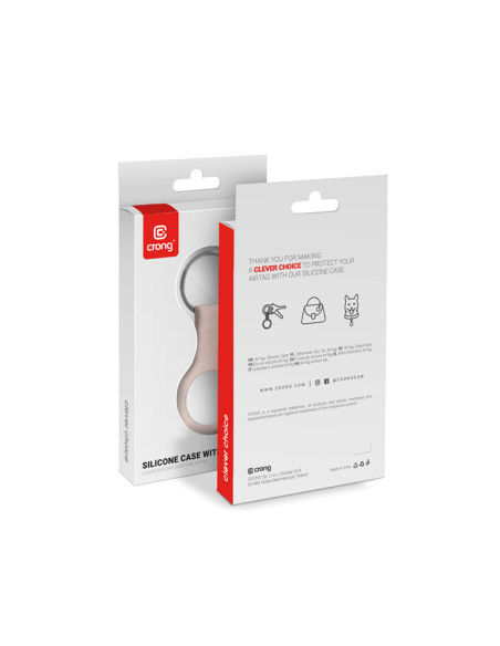 Etui Ochronne Brelok Do Apple AirTag Crong Silicone Case With Key Ring Różowy