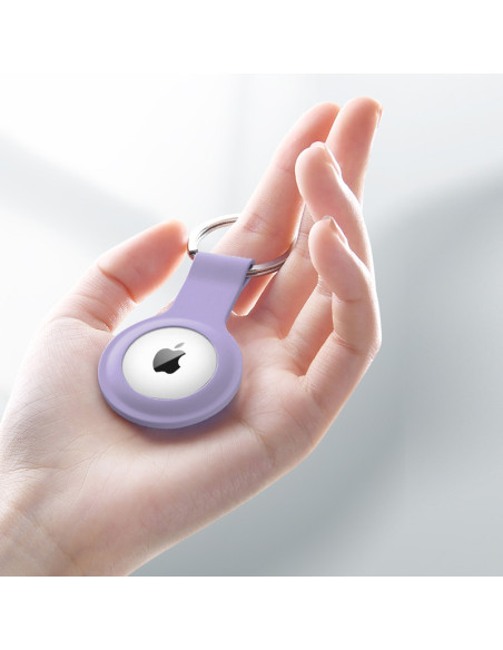 Etui Ochronne Brelok Do Apple AirTag Crong Silicone Case With Key Ring Fioletowy