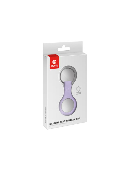 Etui Ochronne Brelok Do Apple AirTag Crong Silicone Case With Key Ring Fioletowy