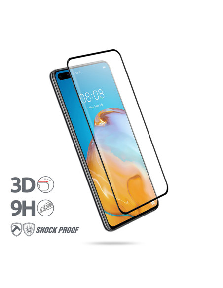 Szkło Hartowane 9H Na Cały Ekran Huawei P40 + Ramka Instalacyjna Crong 3D Armour Glass