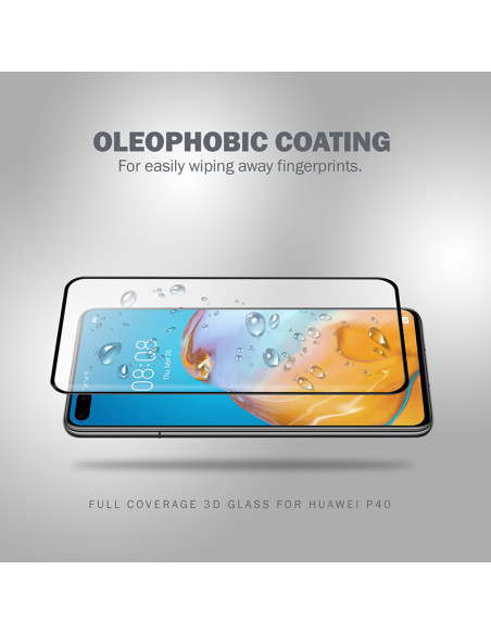 Szkło Hartowane 9H Na Cały Ekran Huawei P40 + Ramka Instalacyjna Crong 3D Armour Glass