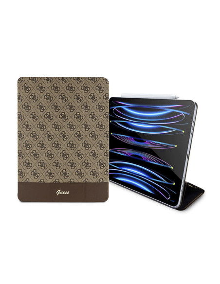 Etui Do iPad Pro 12.9 " ( 2022 - 2020 ) Guess 4G Stripe Allover Brązowy