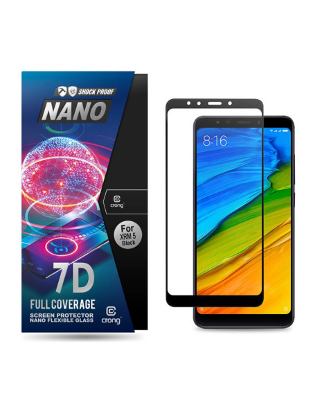 Szkło Hybrydowe 9H Na Cały Ekran Xiaomi Redmi 5 Crong 7D Nano Flexible Glass