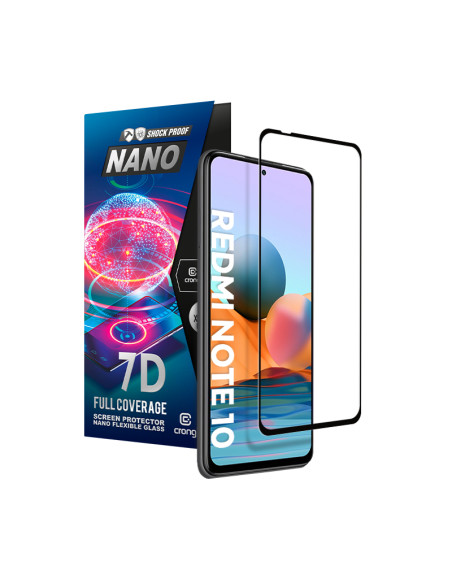 Szkło Hybrydowe Niepękające 9H Na Cały Ekran Xiaomi Redmi Note 10 5G Crong 7D Nano Flexible Glass