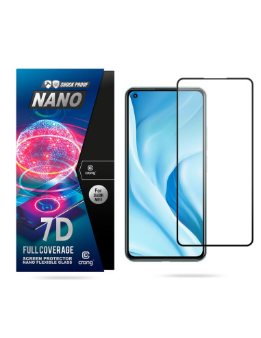 Szkło Hybrydowe Niepękające 9H Na Cały Ekran Xiaomi Mi 11 Lite 5G Crong 7D Nano Flexible Glass