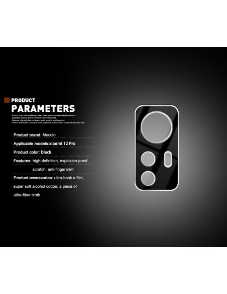 Szkło Ochronne Na Obiektyw Aparatu Xiaomi 12 Pro Mocolo Silk Camera Lens Glass
