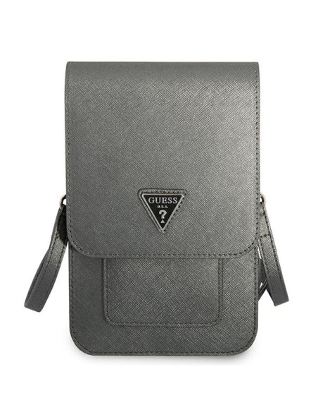 Torba Na Smartfona I Akcesoria Guess Wallet Saffiano Triangle Logo Phone Bag Szary