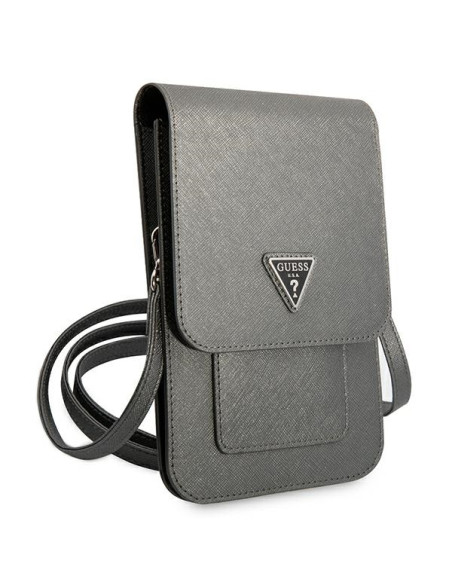 Torba Na Smartfona I Akcesoria Guess Wallet Saffiano Triangle Logo Phone Bag Szary