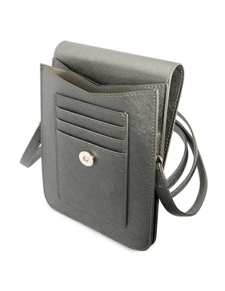 Torba Na Smartfona I Akcesoria Guess Wallet Saffiano Triangle Logo Phone Bag Szary