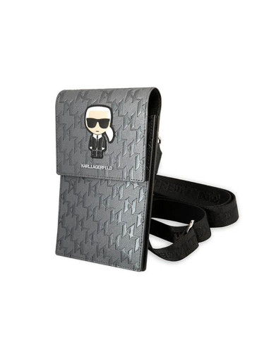 Torba Na Smartfona I Akcesoria Karl Lagerfeld Monogram Ikonik Patch Wallet Phone Bag Szary