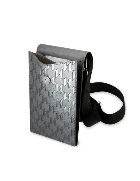 Torba Na Smartfona I Akcesoria Karl Lagerfeld Monogram Ikonik Patch Wallet Phone Bag Szary