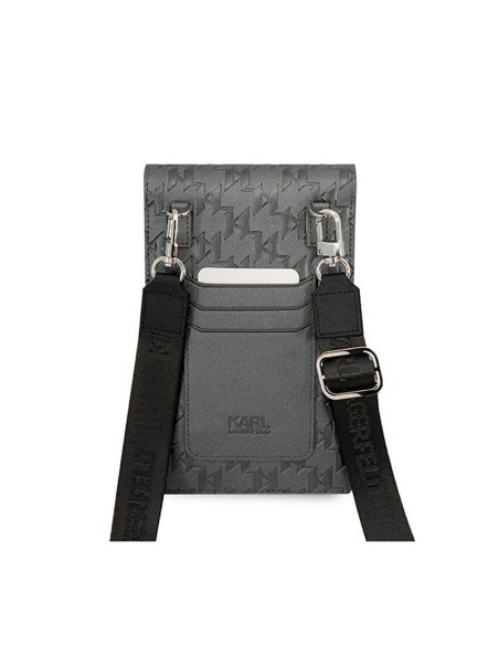 Torba Na Smartfona I Akcesoria Karl Lagerfeld Monogram Ikonik Patch Wallet Phone Bag Szary