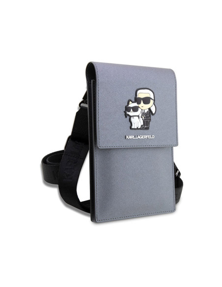 Torba Na Smartfona I Akcesoria Karl Lagerfeld Saffiano NFT Karl & Choupette Szary