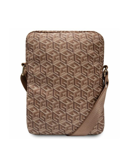 Torba Na Tablet 10 " Guess Gcube Stripe Tablet Bag Brązowy