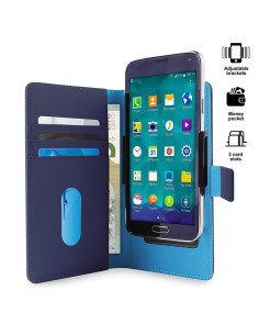 Etui Uniwersalne Z Uchwytem Do Robienia Zdjęć Z Kieszonkami Na Karty I Pieniądze Rozmiar XXL Puro Smart Wallet Niebieski