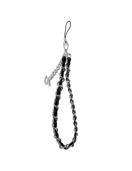 Zawieszka Do Telefonu Guess Phone Strap Chain Metal Logo Charms Czarny