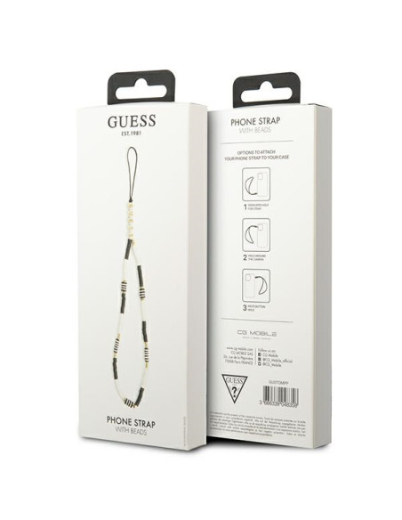 Zawieszka Do Telefonu Guess Phone Strap Heishi Beads Czarny