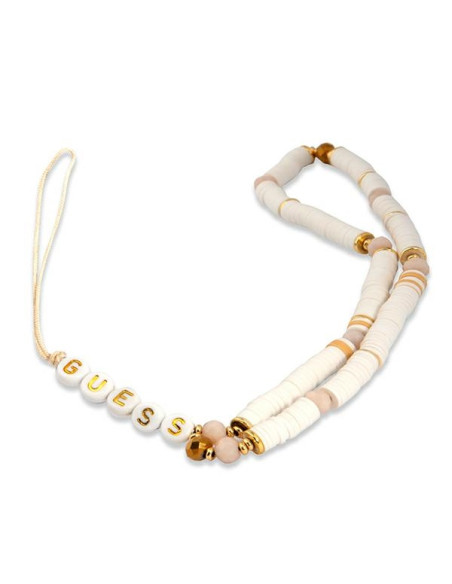 Zawieszka Do Telefonu 25 cm Guess Phone Strap Beads Heishi Biały