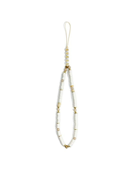 Zawieszka Do Telefonu 25 cm Guess Phone Strap Beads Heishi Biały